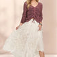ADORA Elastic Waist Cloud Fluffy Maxi Skirt in Beige