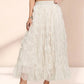 ADORA Elastic Waist Cloud Fluffy Maxi Skirt in Beige