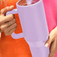 Orchid Petal Frosted Stainless Handle Large Vacuum Cup with Straw 40oz