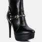 Dejang Metal Stud Embellished Faux Leather Ankle Boot