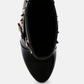 Dejang Metal Stud Embellished Faux Leather Ankle Boot