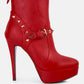 Dejang Metal Stud Embellished Faux Leather Ankle Boot