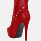 Dejang Metal Stud Embellished Faux Leather Ankle Boot