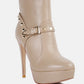 Dejang Metal Stud Embellished Faux Leather Ankle Boot