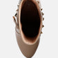 Dejang Metal Stud Embellished Faux Leather Ankle Boot