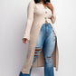 Deliah Plus Size Rib Knit Cardigan With Button Up Front