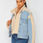 Denim Sherpa Panel Jacket – Cozy Faux Shearling, Relaxed Fit & Classic Style