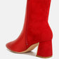 Desire Suede Back Panel High Ankle Boots