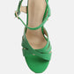 De-Vil Crisscross Straps Slim Block Heel Sandals