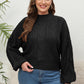 Mock Neck Cable Knit Long Sleeve Sweater