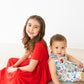 Red S/S Pocket Twirl Dress