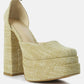 Cosette Diamanate Embellished Ankle Strap High Block Heel Sandals