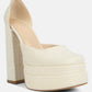 Cosette Diamanate Embellished Ankle Strap High Block Heel Sandals