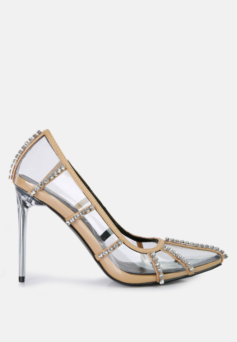 Lovelace Diamante Clear Stiletto Heel Pumps