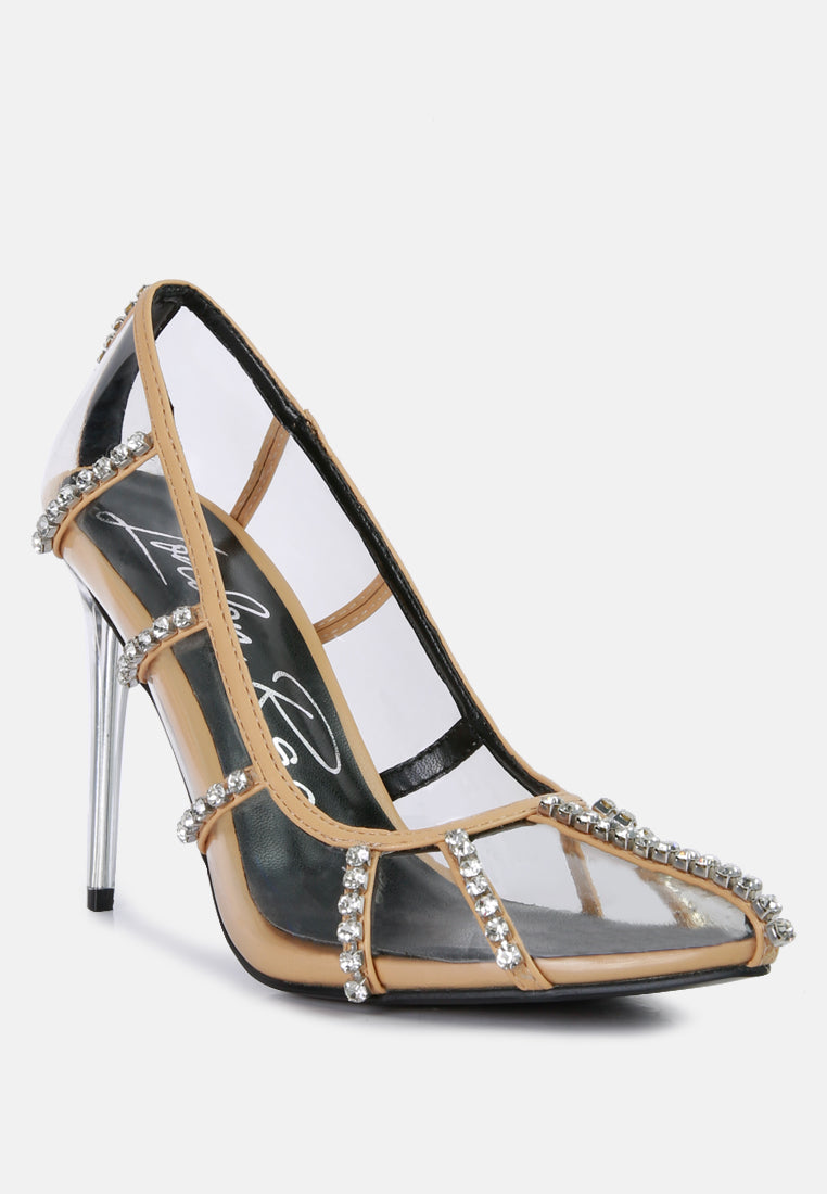 Lovelace Diamante Clear Stiletto Heel Pumps