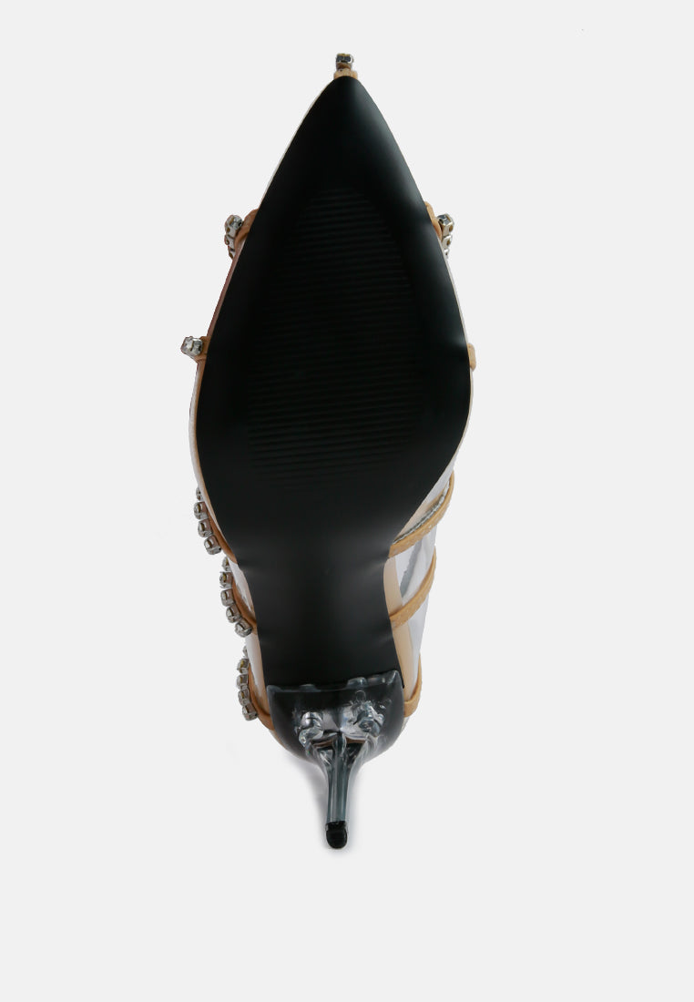 Lovelace Diamante Clear Stiletto Heel Pumps