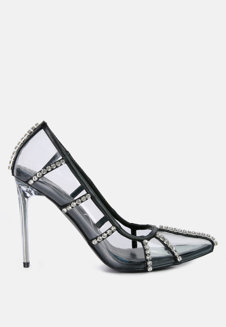 Lovelace Diamante Clear Stiletto Heel Pumps