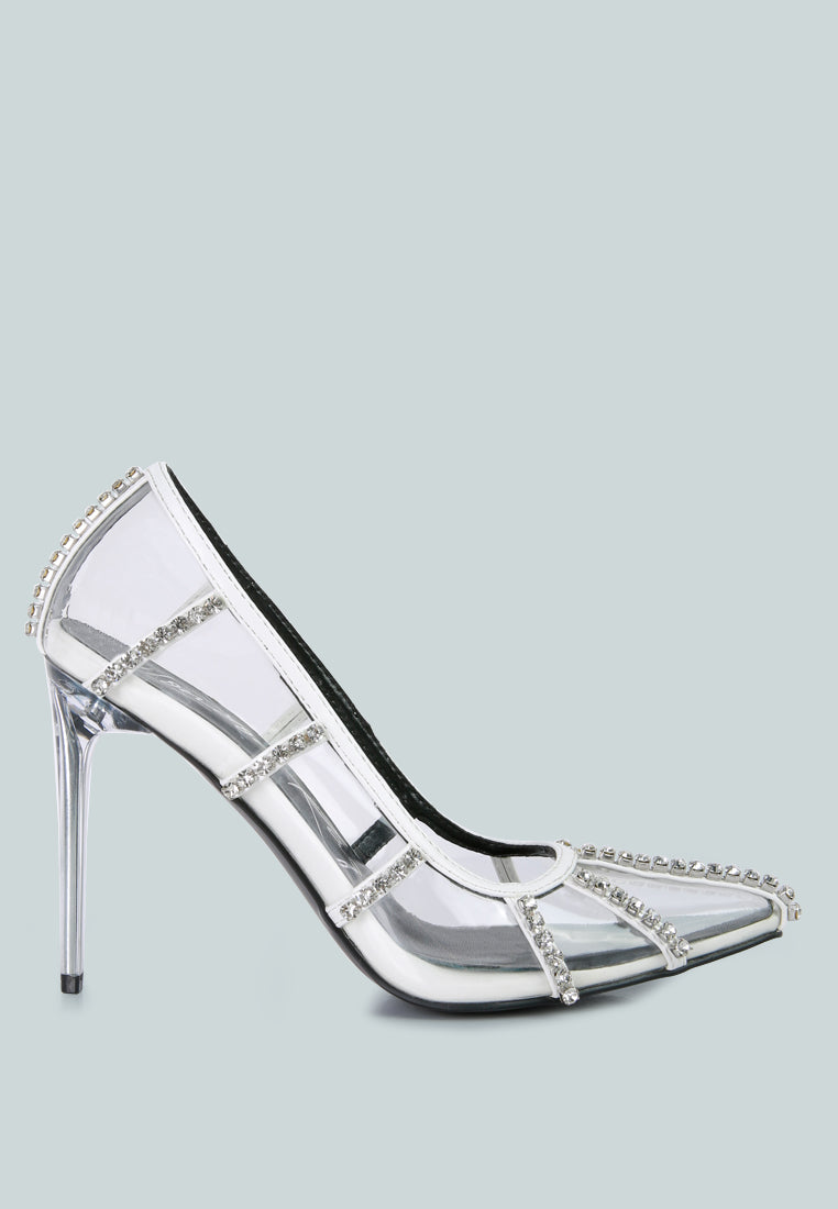Lovelace Diamante Clear Stiletto Heel Pumps