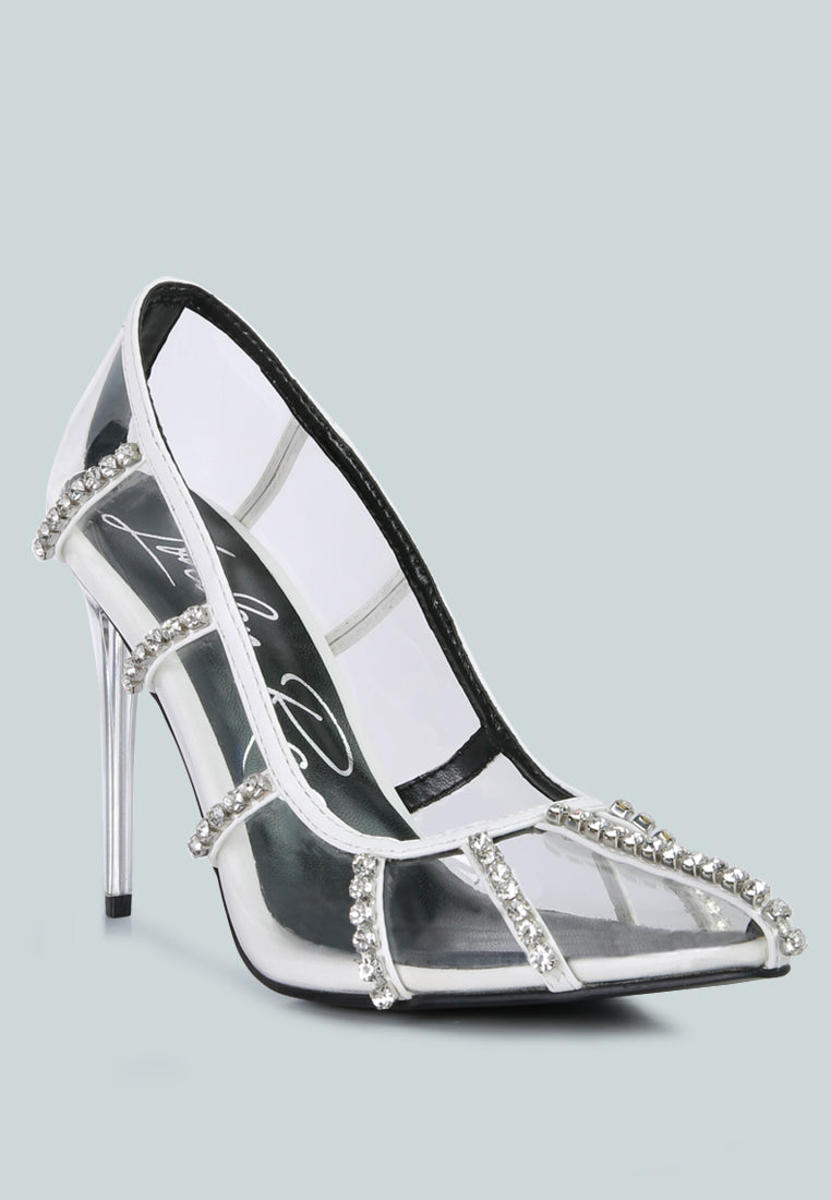 Lovelace Diamante Clear Stiletto Heel Pumps