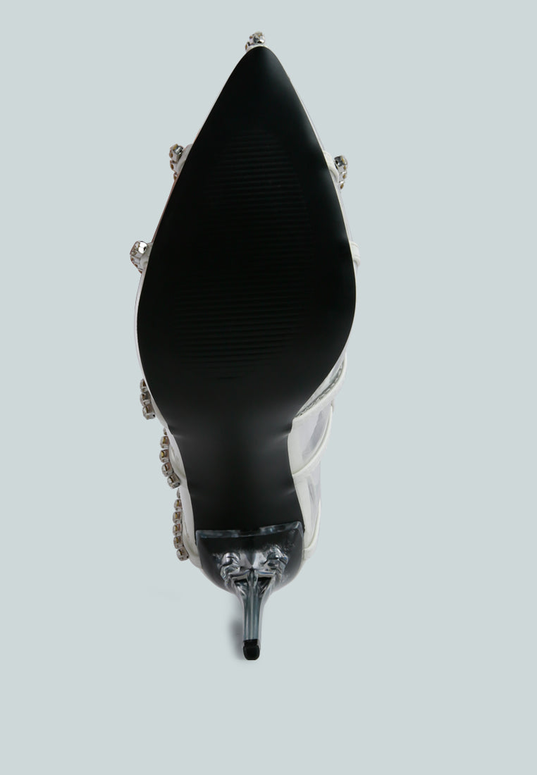 Lovelace Diamante Clear Stiletto Heel Pumps