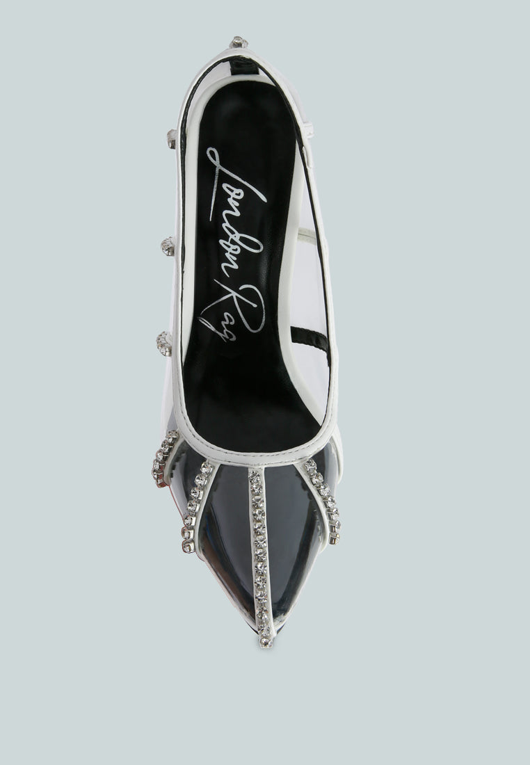 Lovelace Diamante Clear Stiletto Heel Pumps
