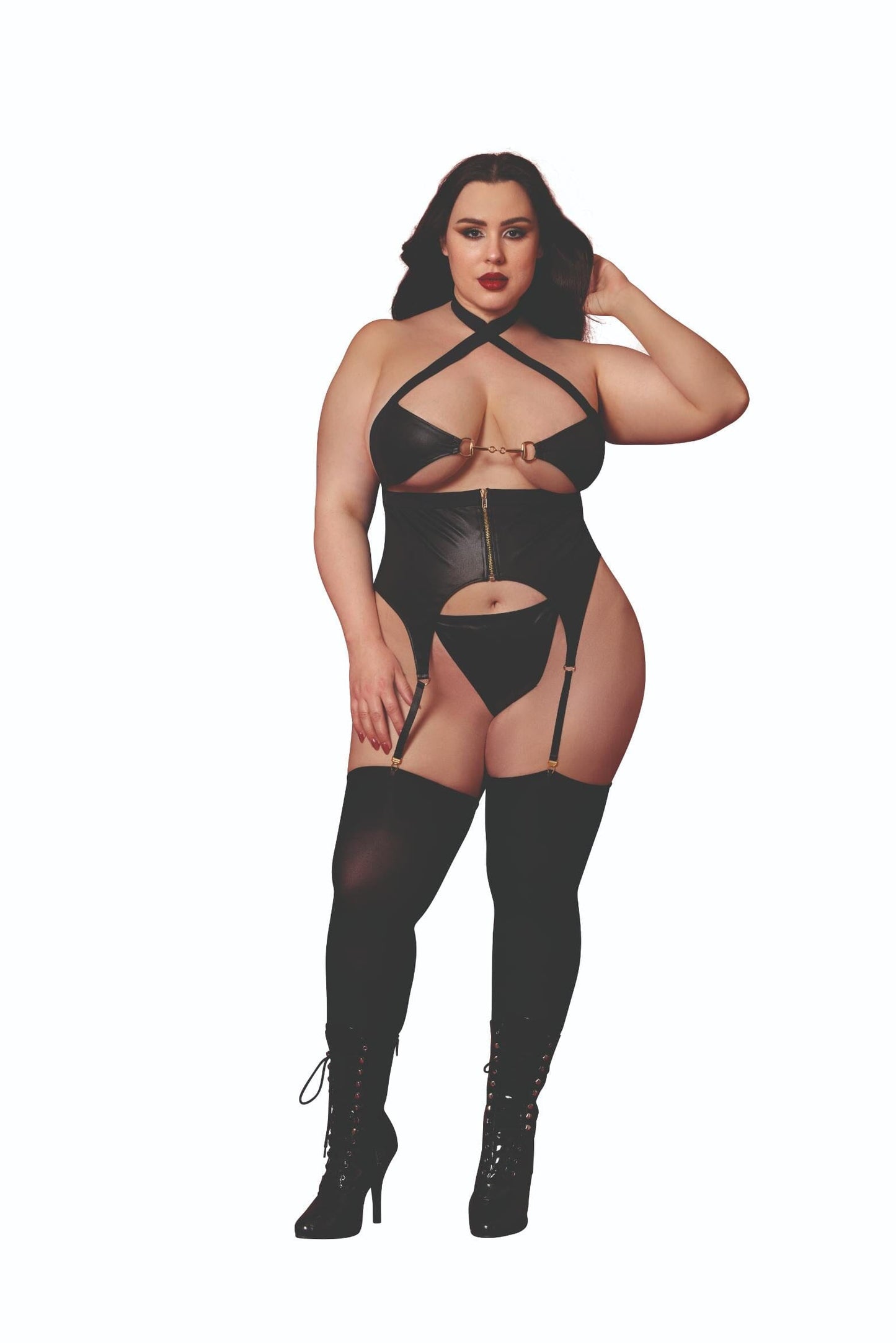 Black Fetish Bustier & G-String
