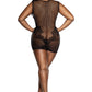 Black Lace and Pattern Seamless Dress