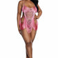 Ombre Swagged Fringe Playsuit Pink