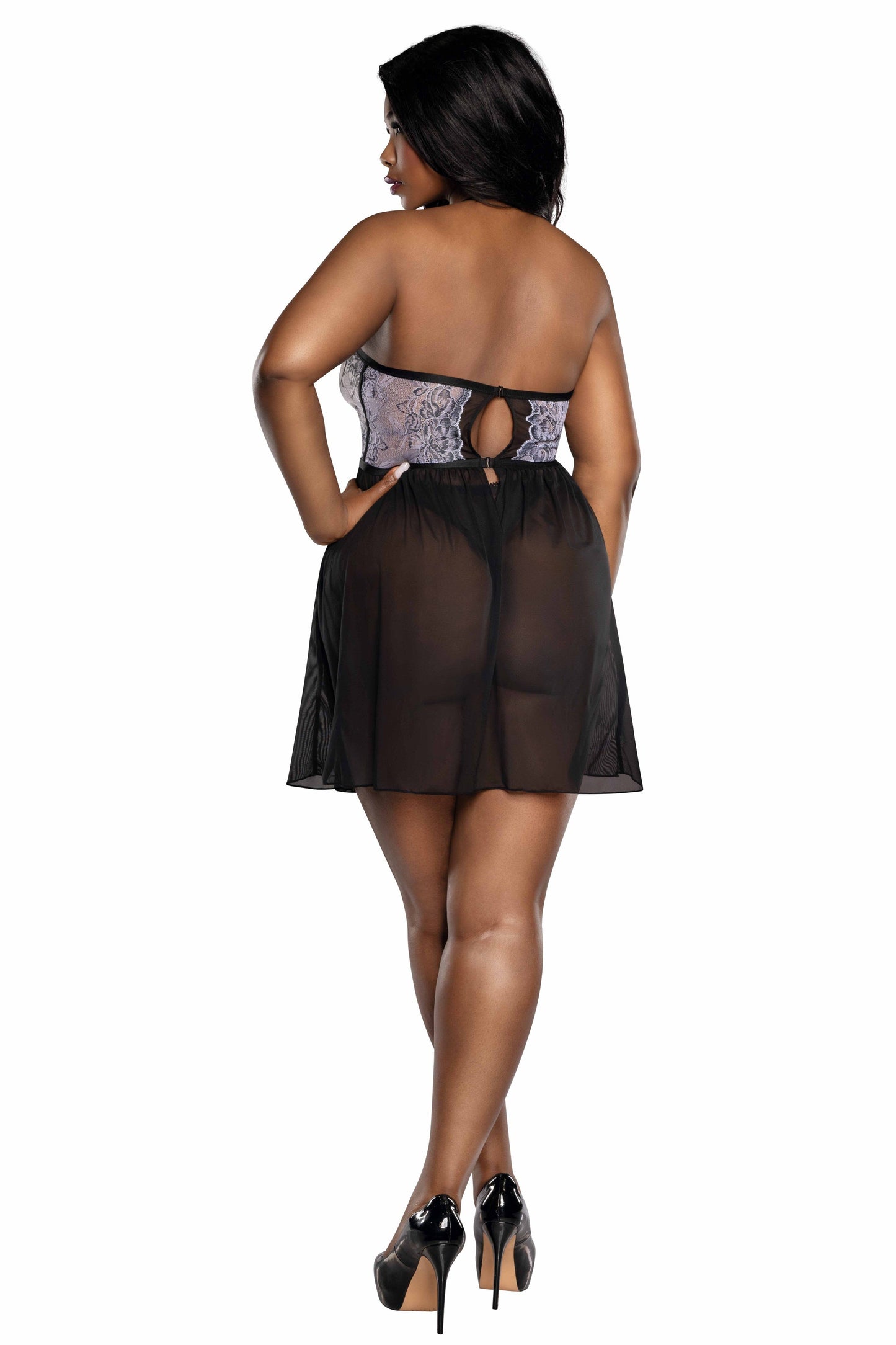 Onyx White and Black Babydoll