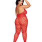 Poinsetta Rhinestone Bodystocking