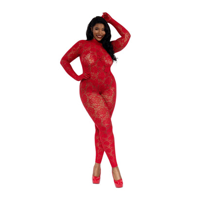 Gloved Bodystocking - Red