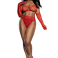 Red Lace Bralette Panty and Gloves Set