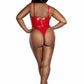 Red Vinyl Teddy With Cutouts