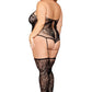 Lace Teddy Bodystocking with Thigh High Stockings