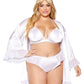 Matte Satin Robe, Bralette, and Thong Set