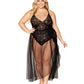 Mosaic Lace Teddy & Sheer Skirt