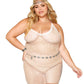 Rhinestone Embellished Fishnet Chemise witth Eyelash Lace Trim