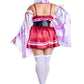 Sakura Shrine Maiden Satin Circle Skirt Dress with Bow Detail Women’s Costume – Japanese-Inspired Outfit
