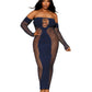 Seamless Bodystocking Gown with Removable Gold Halter Chain