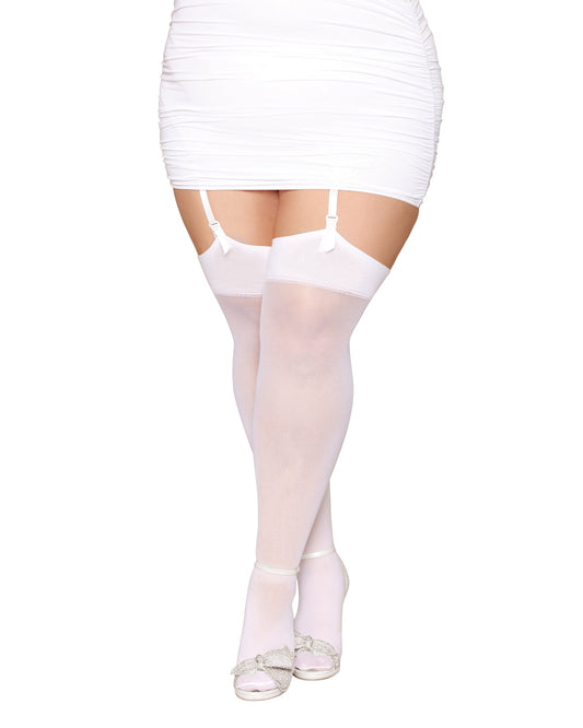 Sheer Thigh Highs with Rhinestone Seams and "Bride" Detailing