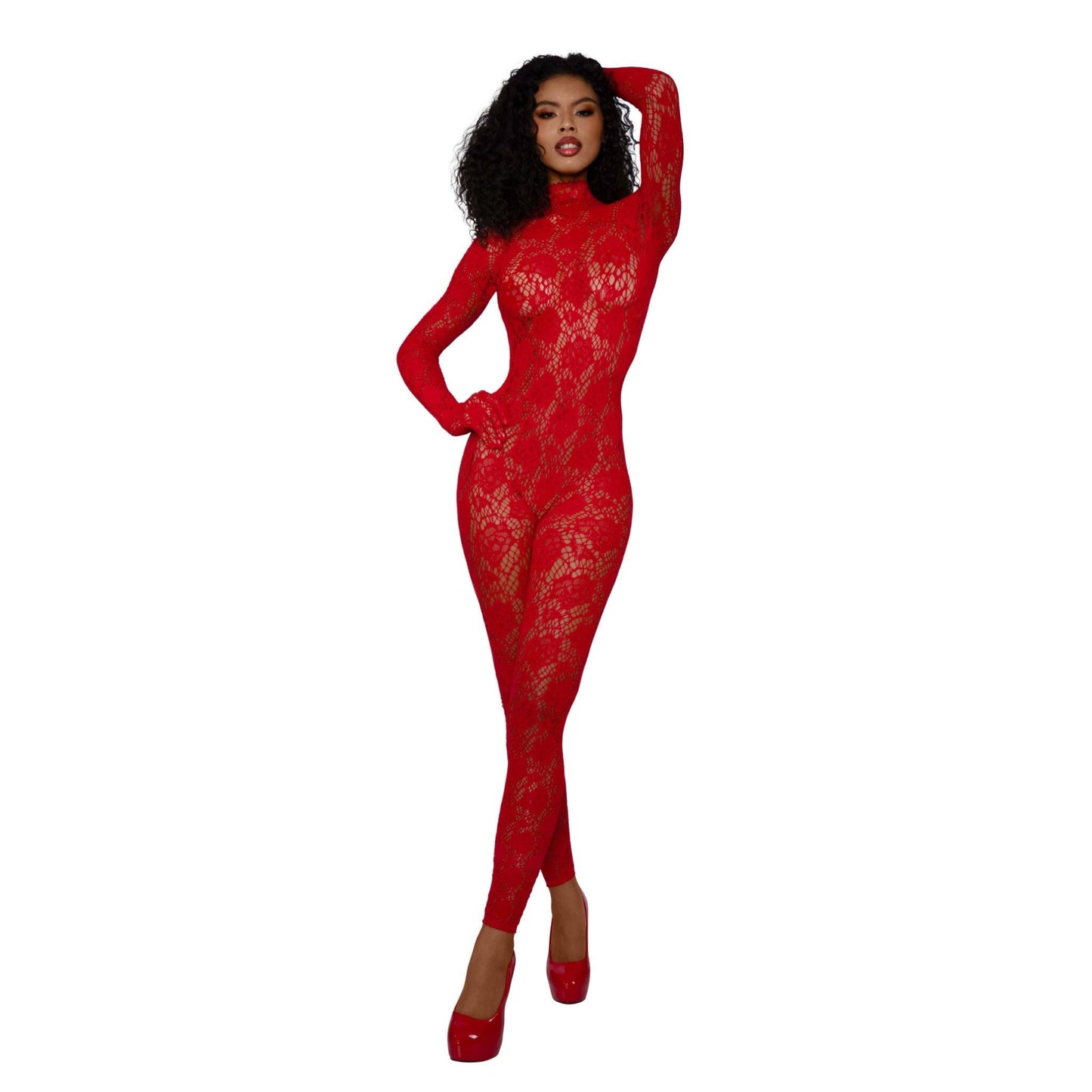 Gloved Bodystocking - Red