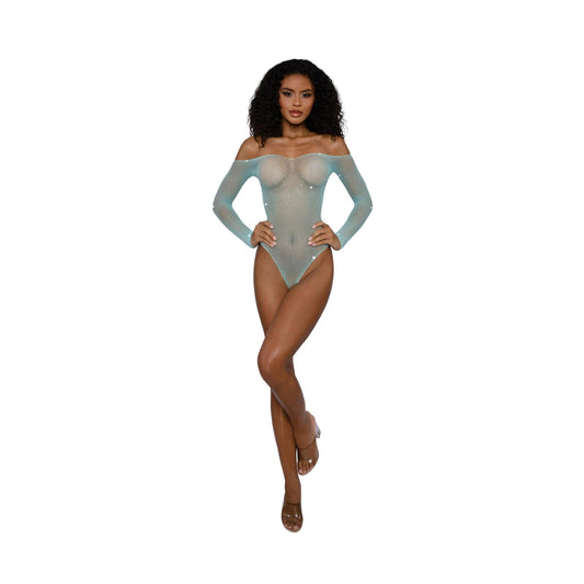 Rhinestone Off Shoulder Bodystocking