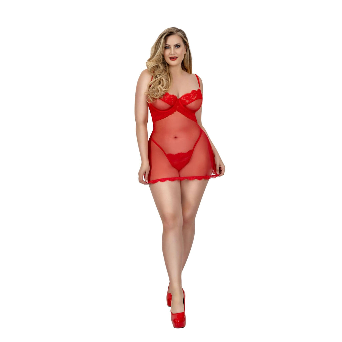 Romance Lace-Trim Chemise 2-Piece Set