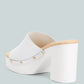 Drew Recycled Leather Block Heel Clogs