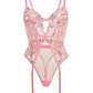 Pink Deluxe Floral Embroidered Bodysuit