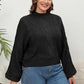 Mock Neck Cable Knit Long Sleeve Sweater