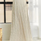 ADORA Elastic Waist Applique Maxi Skirt in Beige