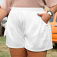 White Bow Decor Pockets Plus Size Shorts
