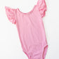Bubblegum Pink S/S Flutter Sleeve Leotard
