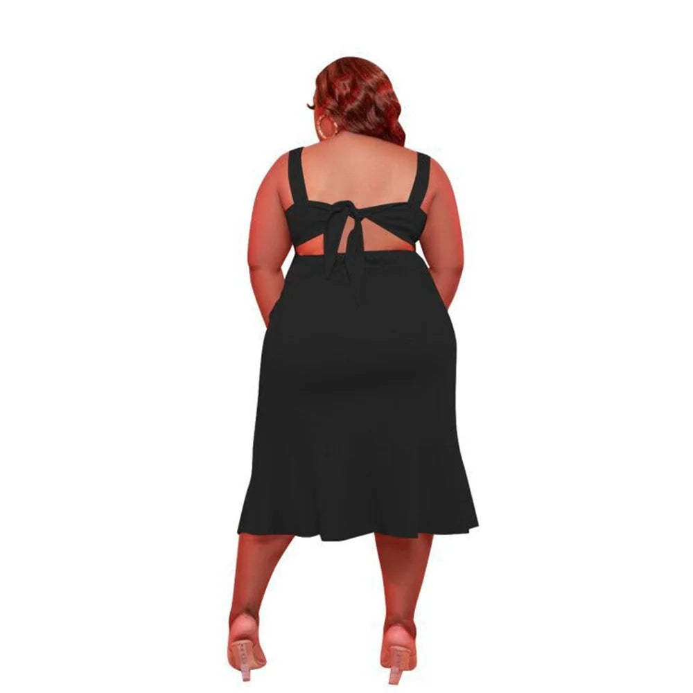 Solid Casual Midi Dress